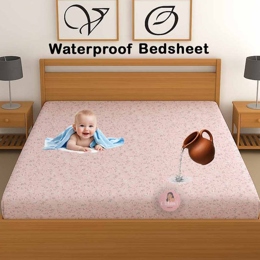 CHHAVI INDIA 210 TC Microfiber Waterproof Printed Fitted (Elastic) Bedsheet