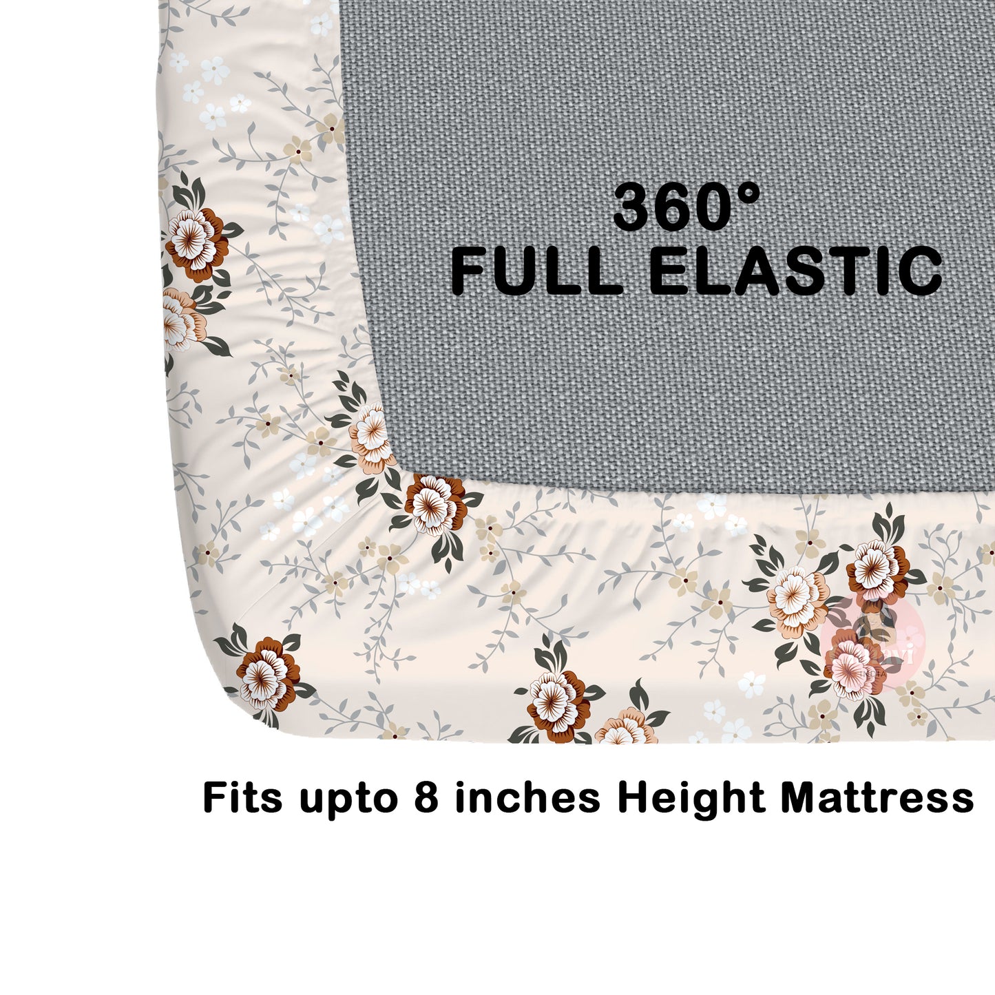 CHHAVI INDIA 210 TC Microfiber Waterproof Printed Fitted (Elastic) Bedsheet