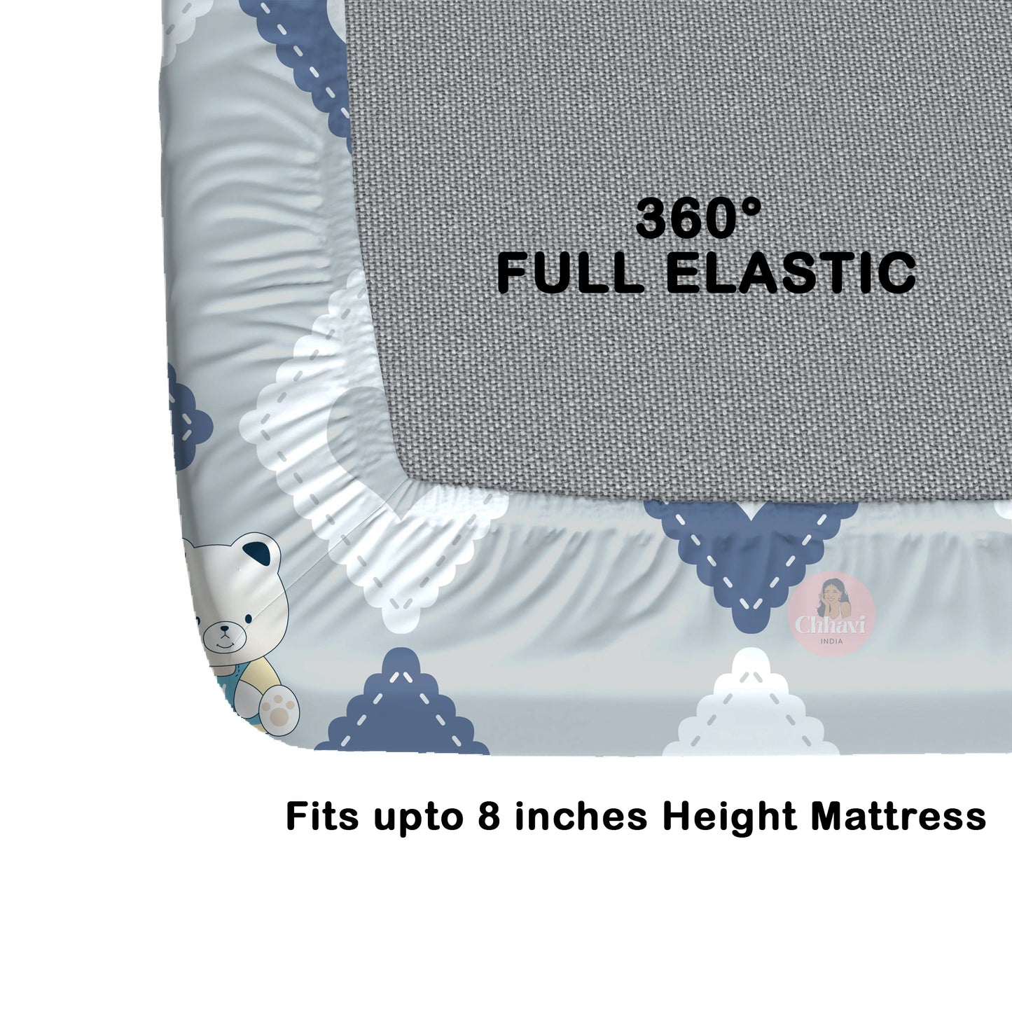 CHHAVI INDIA 210 TC Microfiber Waterproof Printed Fitted (Elastic) Bedsheet