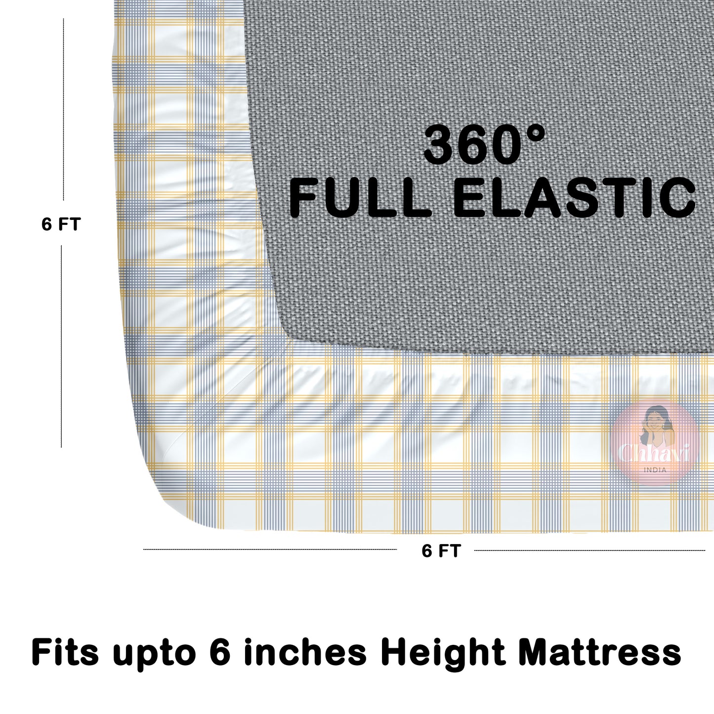 CHHAVI INDIA 210 TC Microfiber Waterproof Printed Fitted (Elastic) Bedsheet
