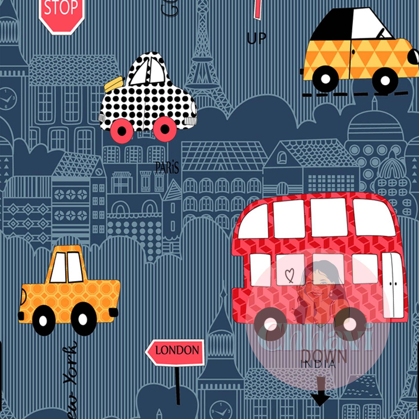 CHHAVI INDIA 210 TC Microfiber Waterproof Printed Fitted (Elastic) Bedsheet