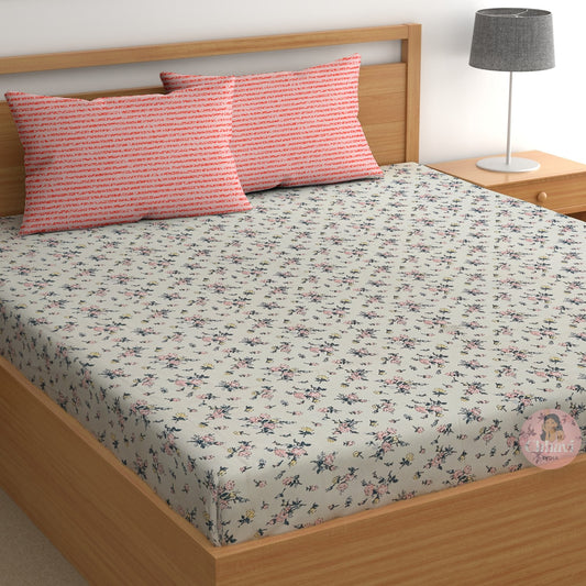 CHHAVI INDIA 210 TC Microfiber Printed King Size Bedsheet With Pillow Covers