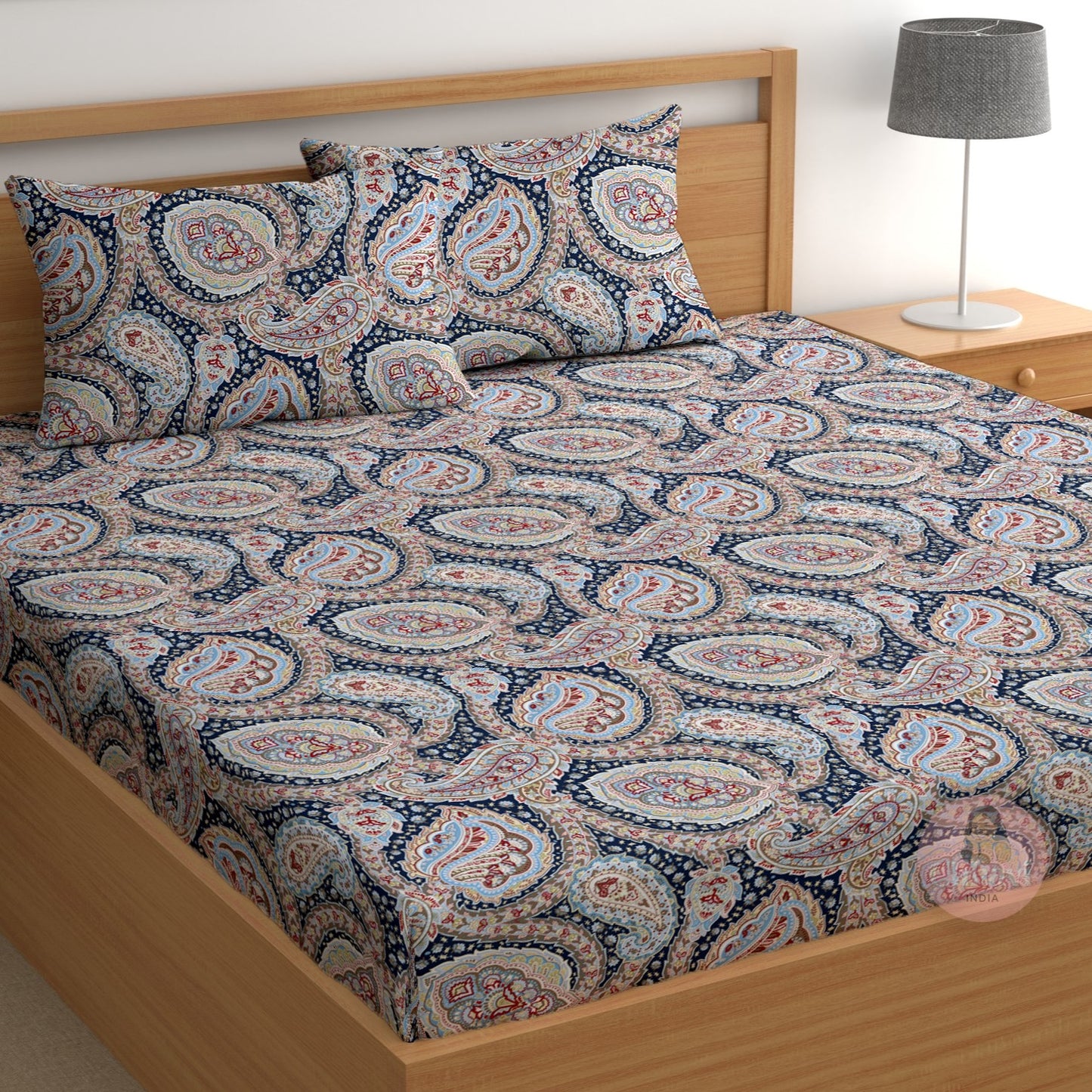 CHHAVI INDIA 210 TC Microfiber Printed King Size Bedsheet With Pillow Covers