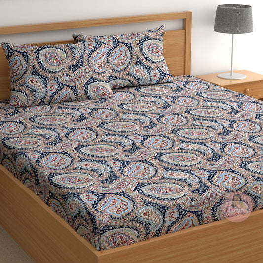 CHHAVI INDIA 210 TC Microfiber Printed King Size Bedsheet With Pillow Covers