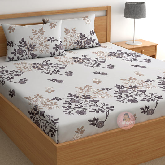 CHHAVI INDIA 210 TC Microfiber Printed Double Bedsheet With Pillow Covers