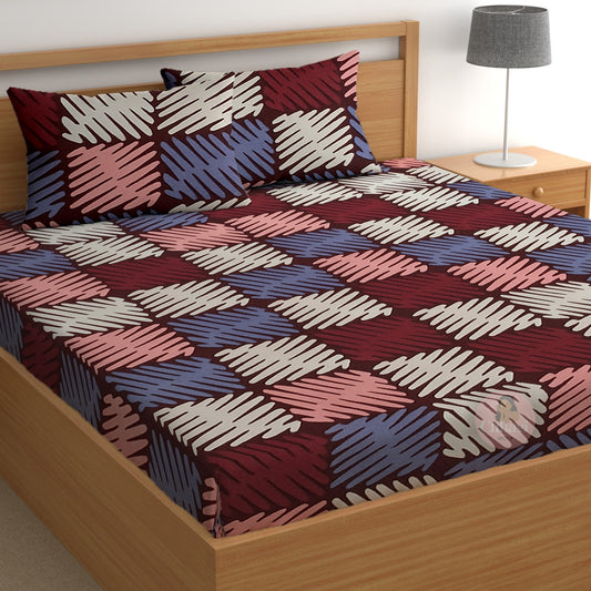 CHHAVI INDIA 210 TC Microfiber Printed Double Bedsheet With Pillow Covers