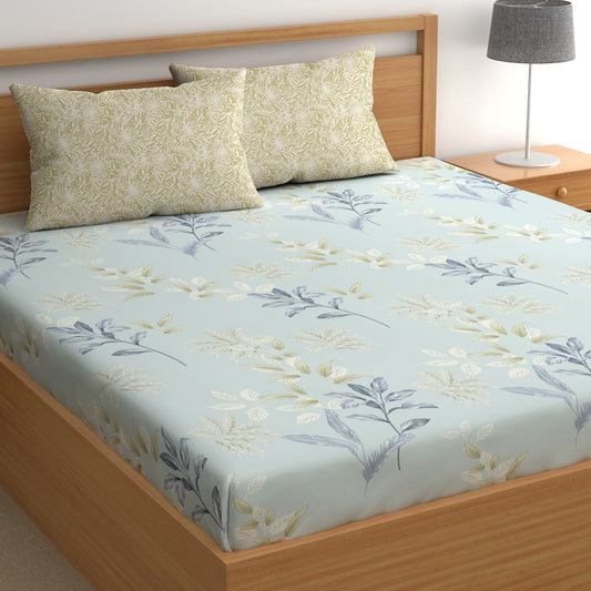 CHHAVI INDIA 210 TC Microfiber Printed King Size Bedsheet With Pillow Covers