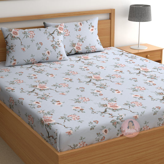 CHHAVI INDIA 210 TC Microfiber Printed Double Bedsheet With Pillow Covers