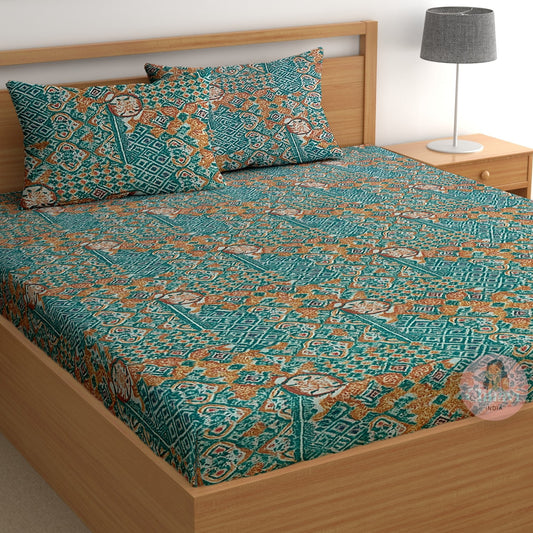 CHHAVI INDIA 210 TC Microfiber Printed King Size Bedsheet With Pillow Covers (Copy) (Copy)
