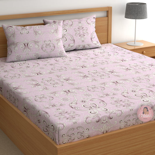 CHHAVI INDIA 210 TC Microfiber Printed King Size Bedsheet With Pillow Covers