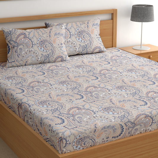 CHHAVI INDIA 210 TC Microfiber Printed Double Bedsheet With 2 Pillow Covers