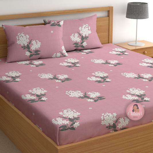 CHHAVI INDIA 210 TC Microfiber Printed Double Bedsheet With 2 Pillow Covers