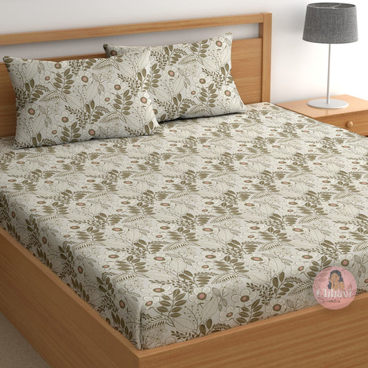 CHHAVI INDIA 210 TC Microfiber Printed Double Bedsheet With Pillow Covers