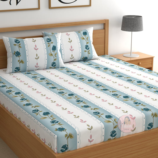 CHHAVI INDIA 210 TC Microfiber Printed Double Bedsheet With Pillow Covers