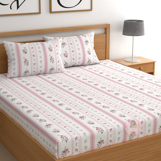 CHHAVI INDIA 210 TC Microfiber Printed Double Bedsheet With Pillow Covers