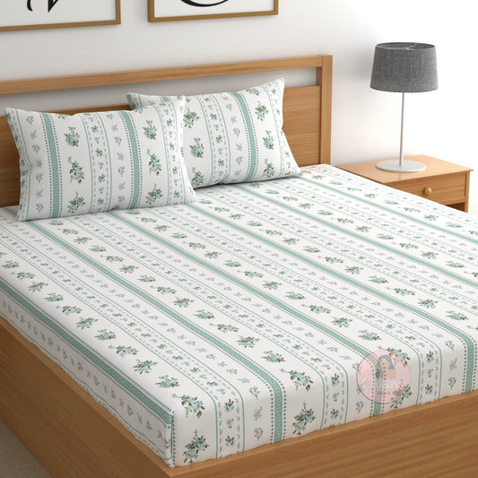 CHHAVI INDIA 210 TC Microfiber Printed Double Bedsheet With Pillow Covers