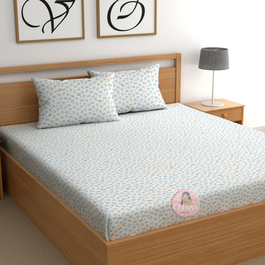 CHHAVI INDIA 210 TC Microfiber Printed King Size Bedsheet With Pillow Covers