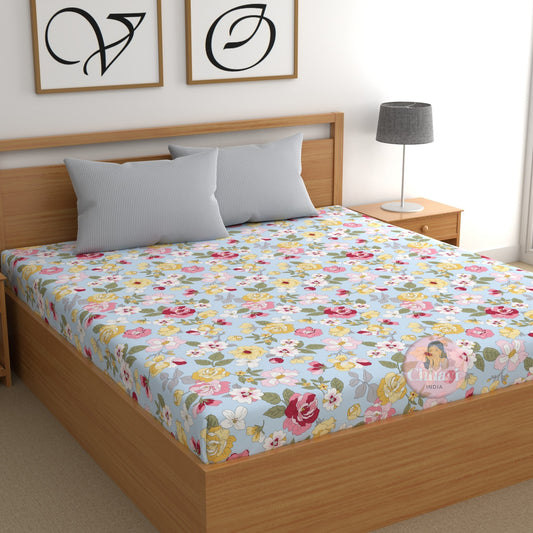 CHHAVI INDIA 210 TC Microfiber Printed King Size Bedsheet With Pillow Covers