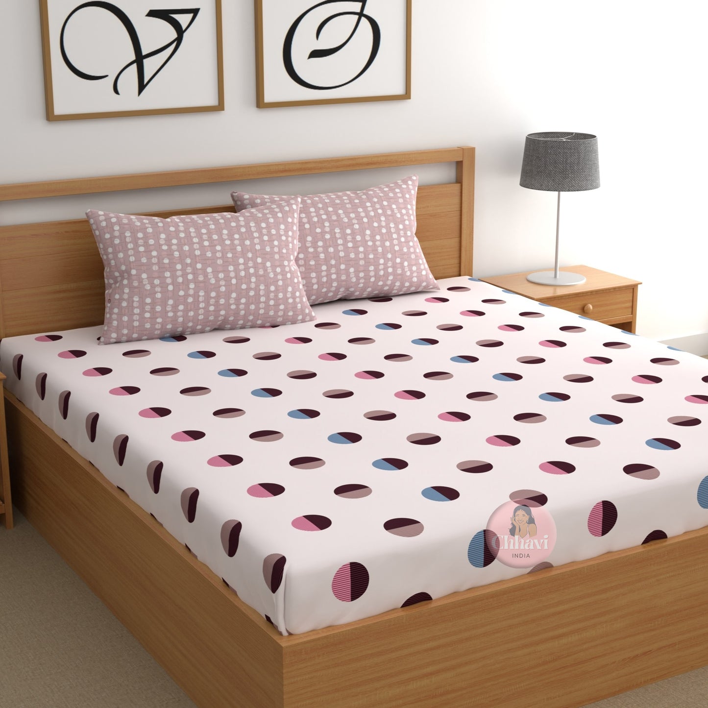 CHHAVI INDIA 210 TC Microfiber Printed King Size Bedsheet With Pillow Covers