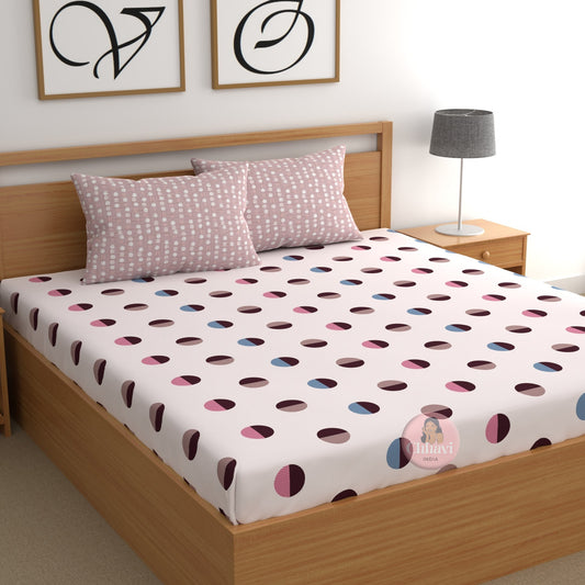 CHHAVI INDIA 210 TC Microfiber Printed King Size Bedsheet With Pillow Covers