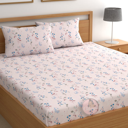 CHHAVI INDIA 210 TC Microfiber Printed King Size Bedsheet With Pillow Covers