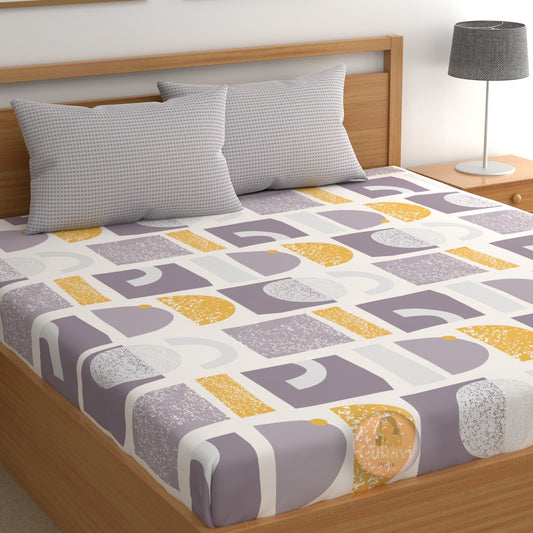 CHHAVI INDIA 210 TC Microfiber Printed King Size Bedsheet With Pillow Covers