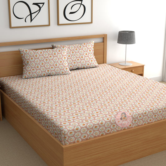 CHHAVI INDIA 210 TC Microfiber Printed King Size Bedsheet With Pillow Covers