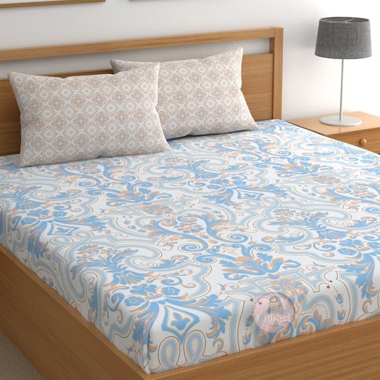 CHHAVI INDIA 210 TC Microfiber Printed King Size Bedsheet With Pillow Covers