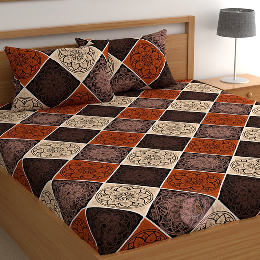 CHHAVI INDIA 210 TC Microfiber Printed Double Bedsheet With Pillow Covers