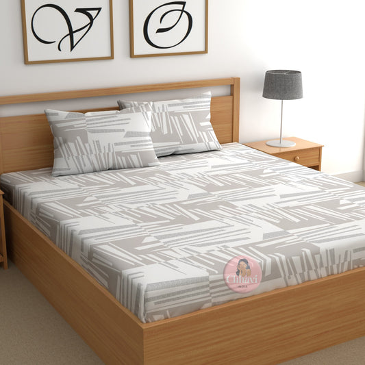 CHHAVI INDIA 210 TC Microfiber Printed Double Bedsheet With 2 Pillow Covers