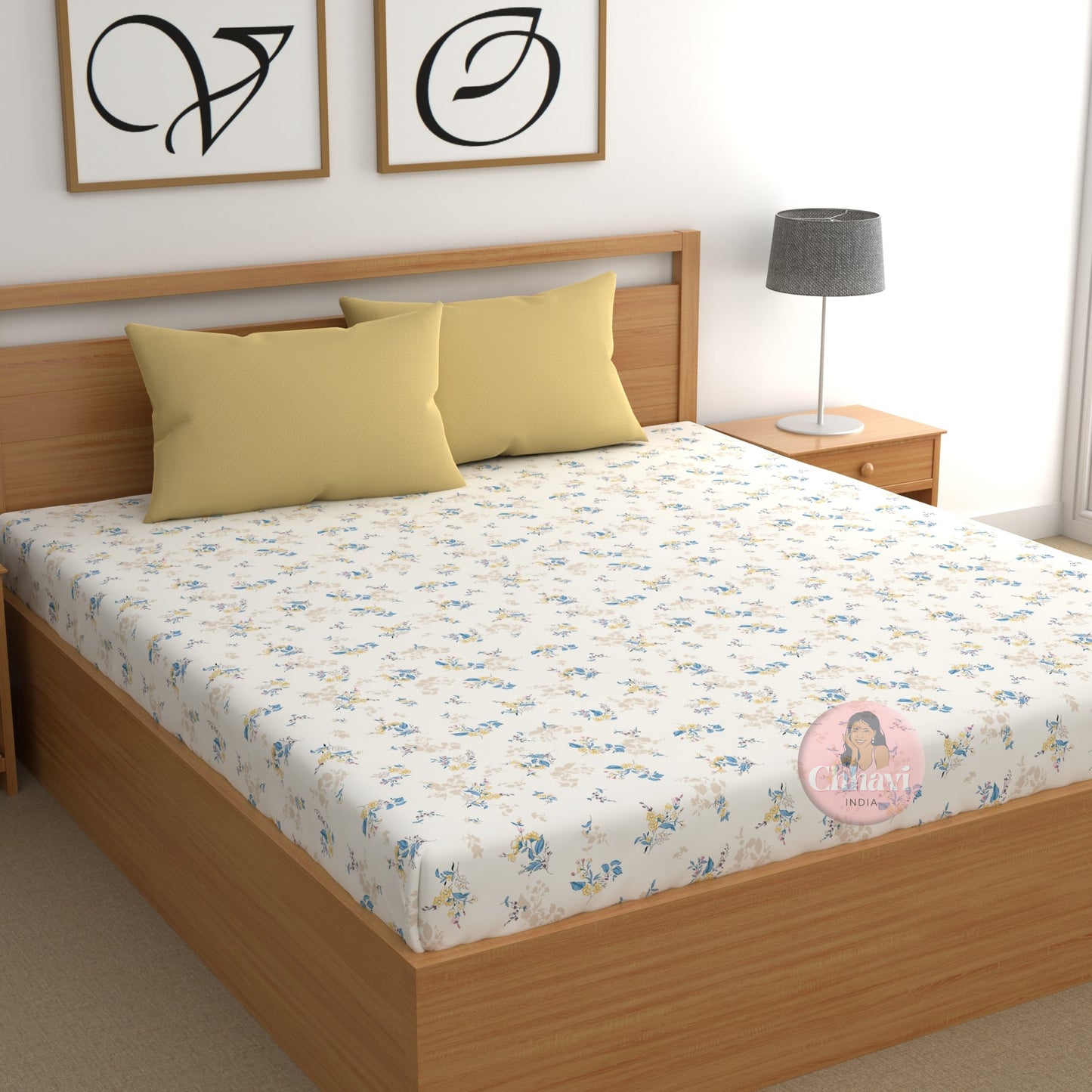 CHHAVI INDIA 210 TC Microfiber Printed Double Bedsheet With Pillow Covers