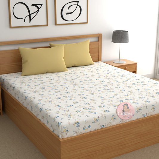 CHHAVI INDIA 210 TC Microfiber Printed Double Bedsheet With Pillow Covers