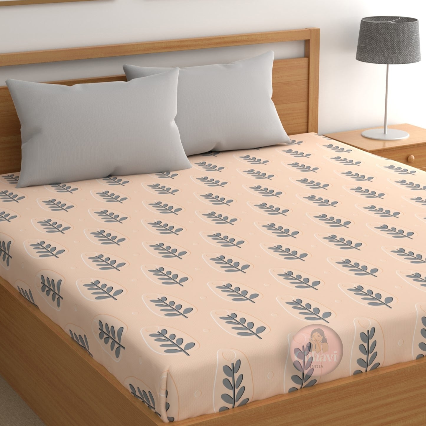 CHHAVI INDIA 210 TC Microfiber Printed Double Bedsheet With Pillow Covers