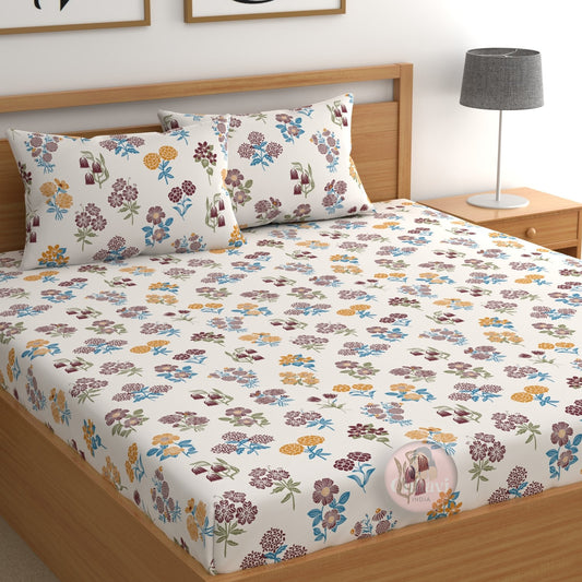 CHHAVI INDIA 210 TC Microfiber Printed Double Bedsheet With 2 Pillow Covers