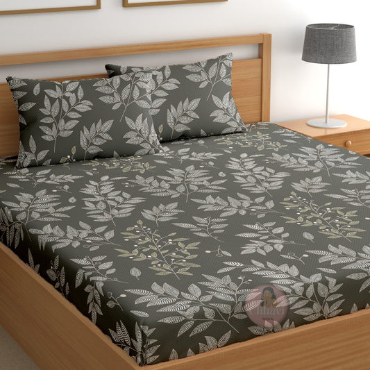 CHHAVI INDIA 210 TC Microfiber Printed Double Bedsheet With 2 Pillow Covers