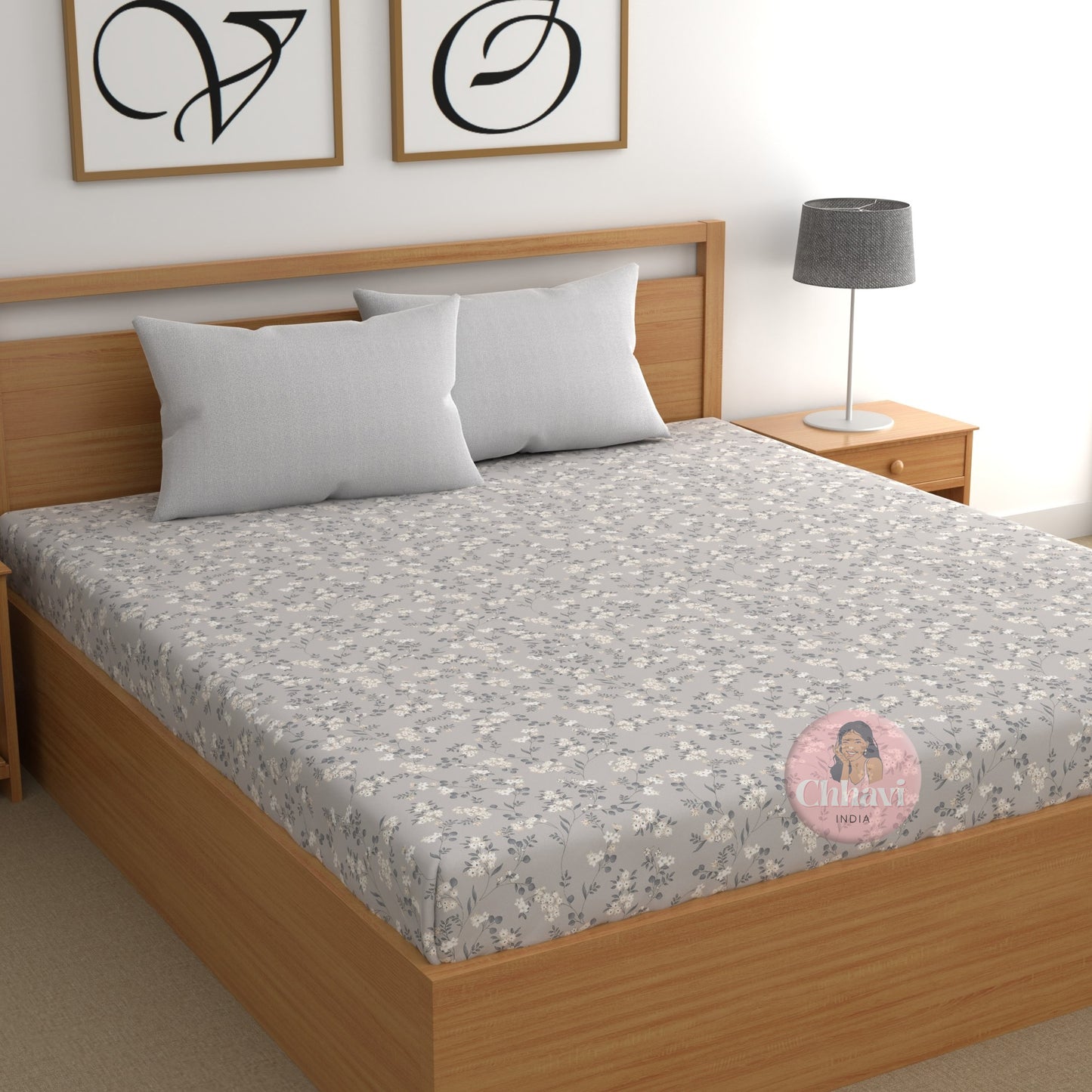 CHHAVI INDIA 210 TC Microfiber Printed Double Bedsheet With Pillow Covers