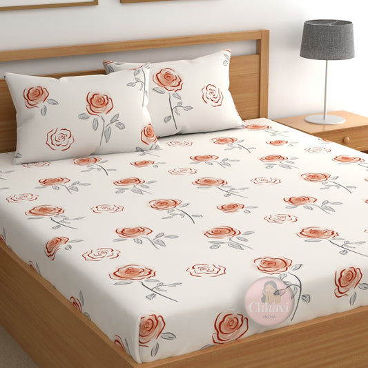 CHHAVI INDIA 210 TC Microfiber Printed King Size Bedsheet With Pillow Covers