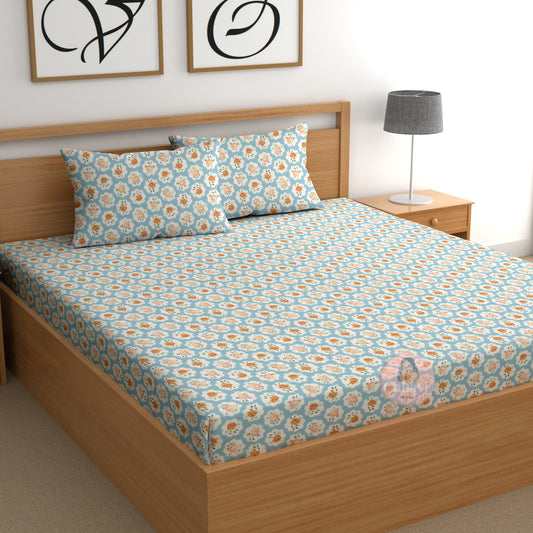 CHHAVI INDIA 210 TC Microfiber Printed King Size Bedsheet With Pillow Covers
