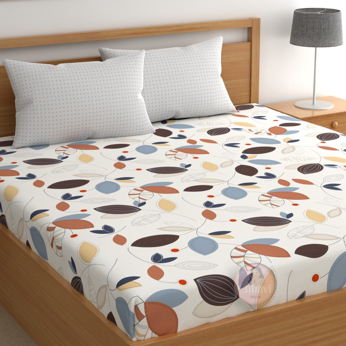 CHHAVI INDIA 210 TC Microfiber Printed King Size Bedsheet With Pillow Covers