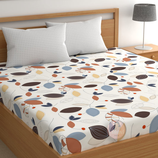 CHHAVI INDIA 210 TC Microfiber Printed King Size Bedsheet With Pillow Covers
