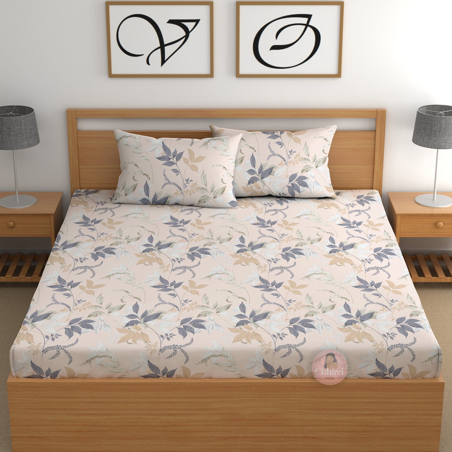 CHHAVI INDIA 210 TC Microfiber Printed Double Bedsheet With Pillow Covers
