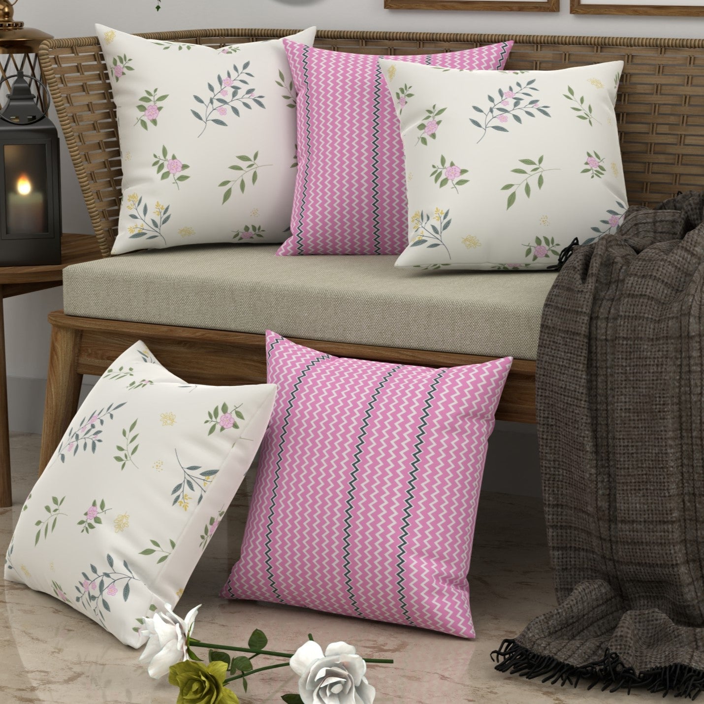 CHHAVI INDIA Microfiber Cushions Cover