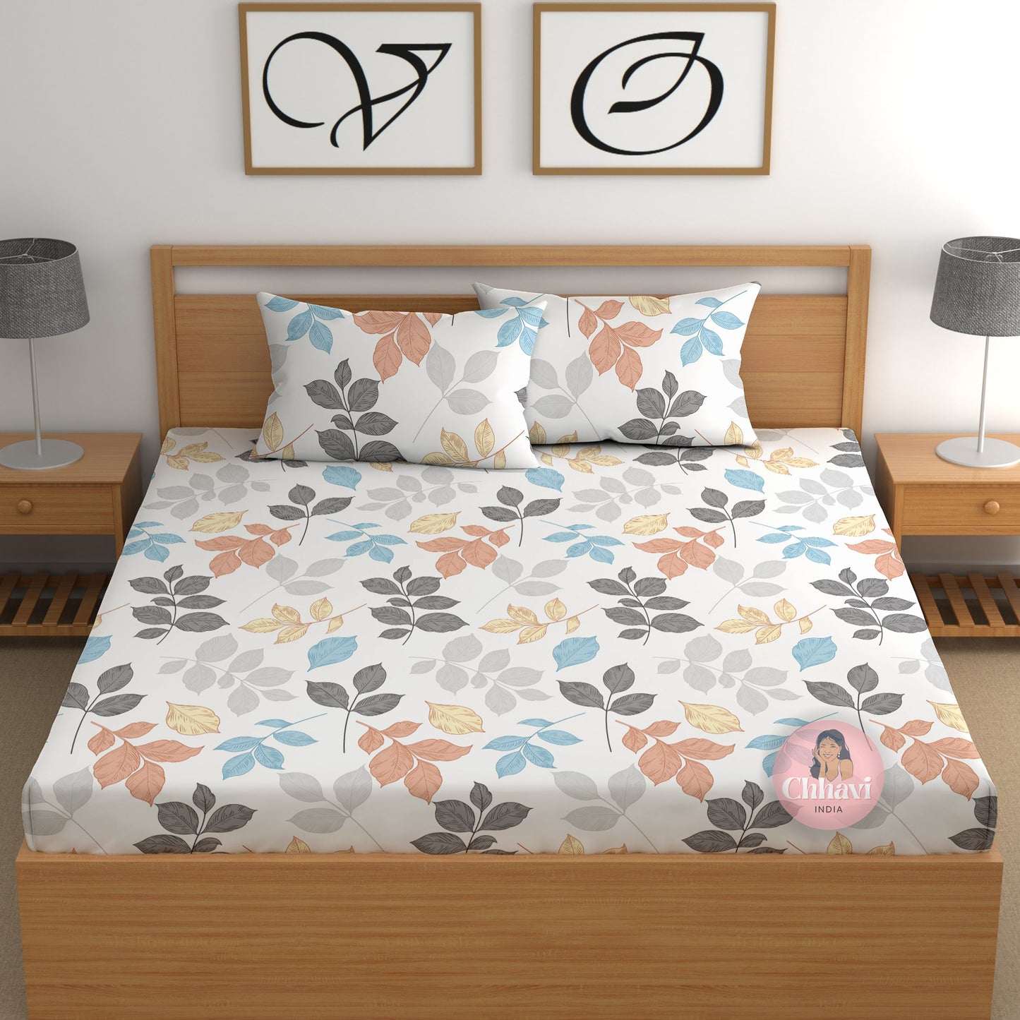 CHHAVI INDIA 210 TC Microfiber Printed Double Bedsheet With 2 Pillow Covers