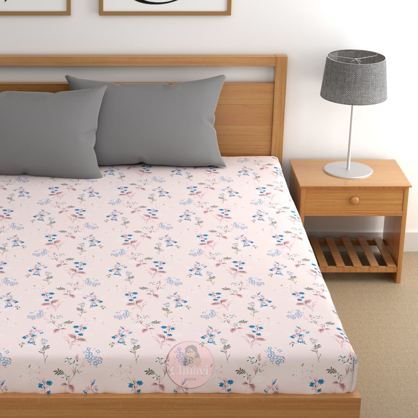 CHHAVI INDIA 210 TC Microfiber Printed King Size Bedsheet With Pillow Covers