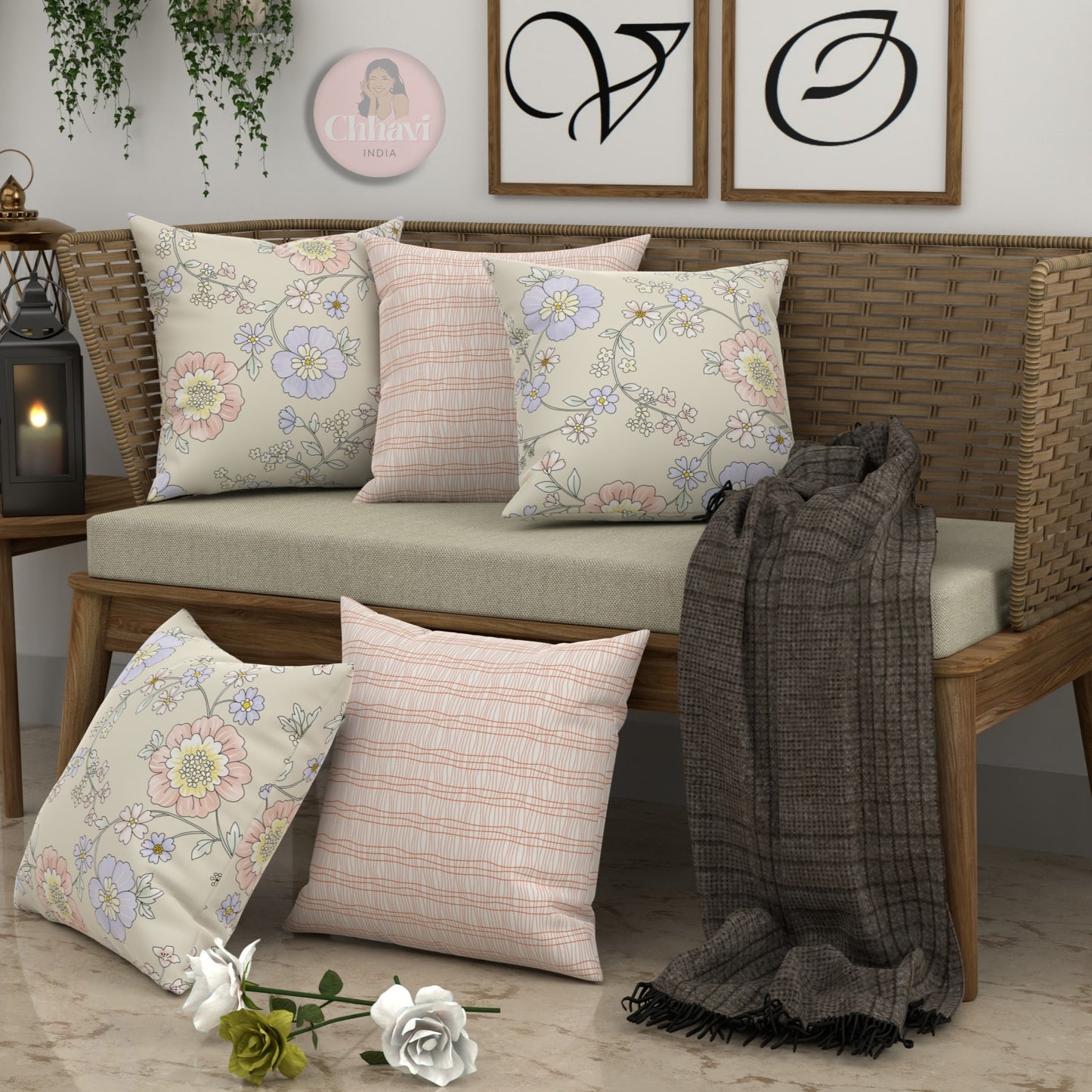 CHHAVI INDIA Microfiber Cushions Cover