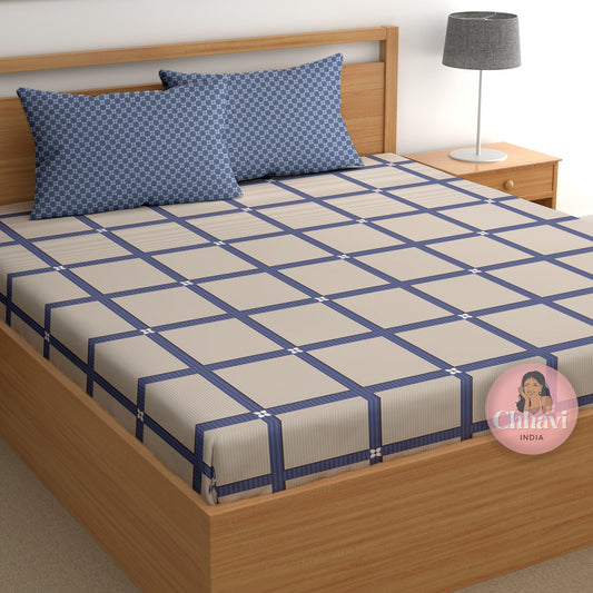 CHHAVI INDIA 210 TC Microfiber Printed King Size Bedsheet With 2 Pillow Covers