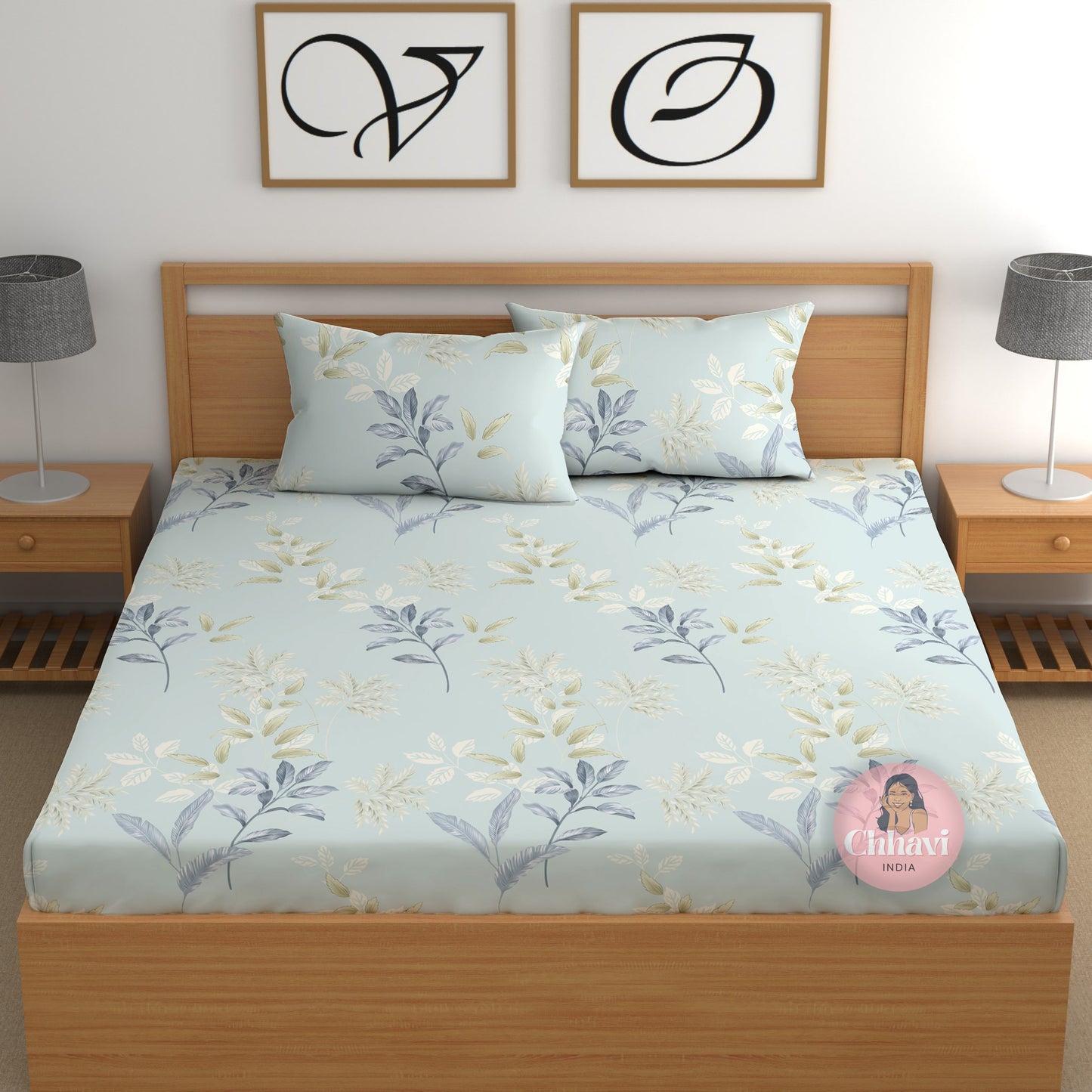 CHHAVI INDIA 210 TC Microfiber Printed Double Bedsheet With 2 Pillow Covers