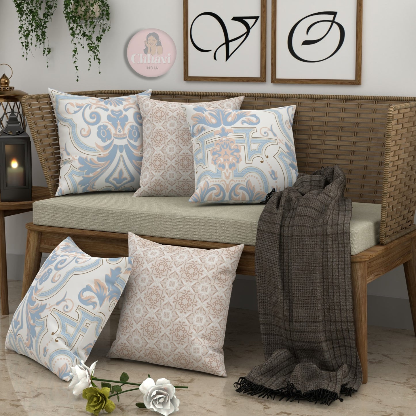 CHHAVI INDIA Microfiber Cushions Cover
