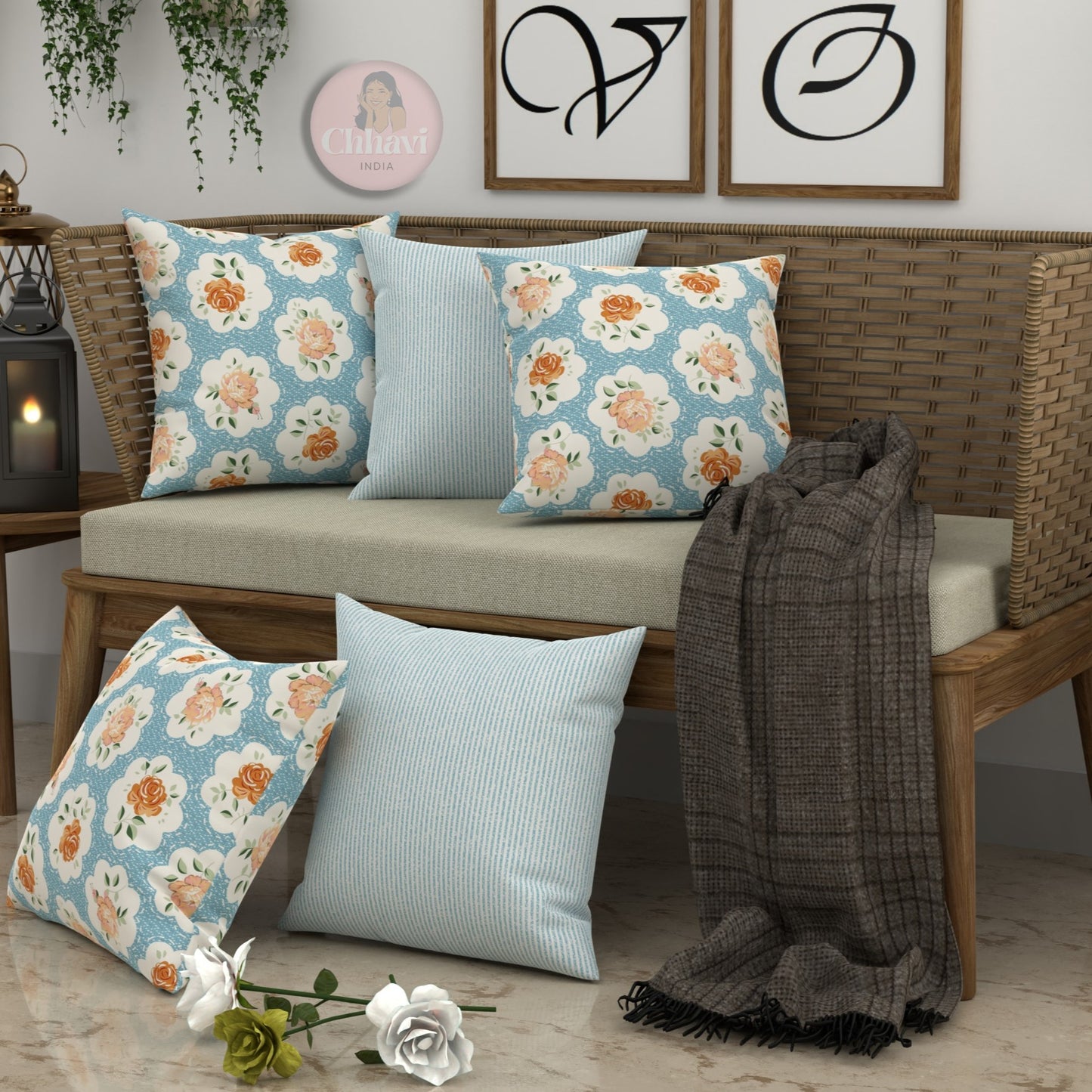 CHHAVI INDIA Microfiber Cushions Cover