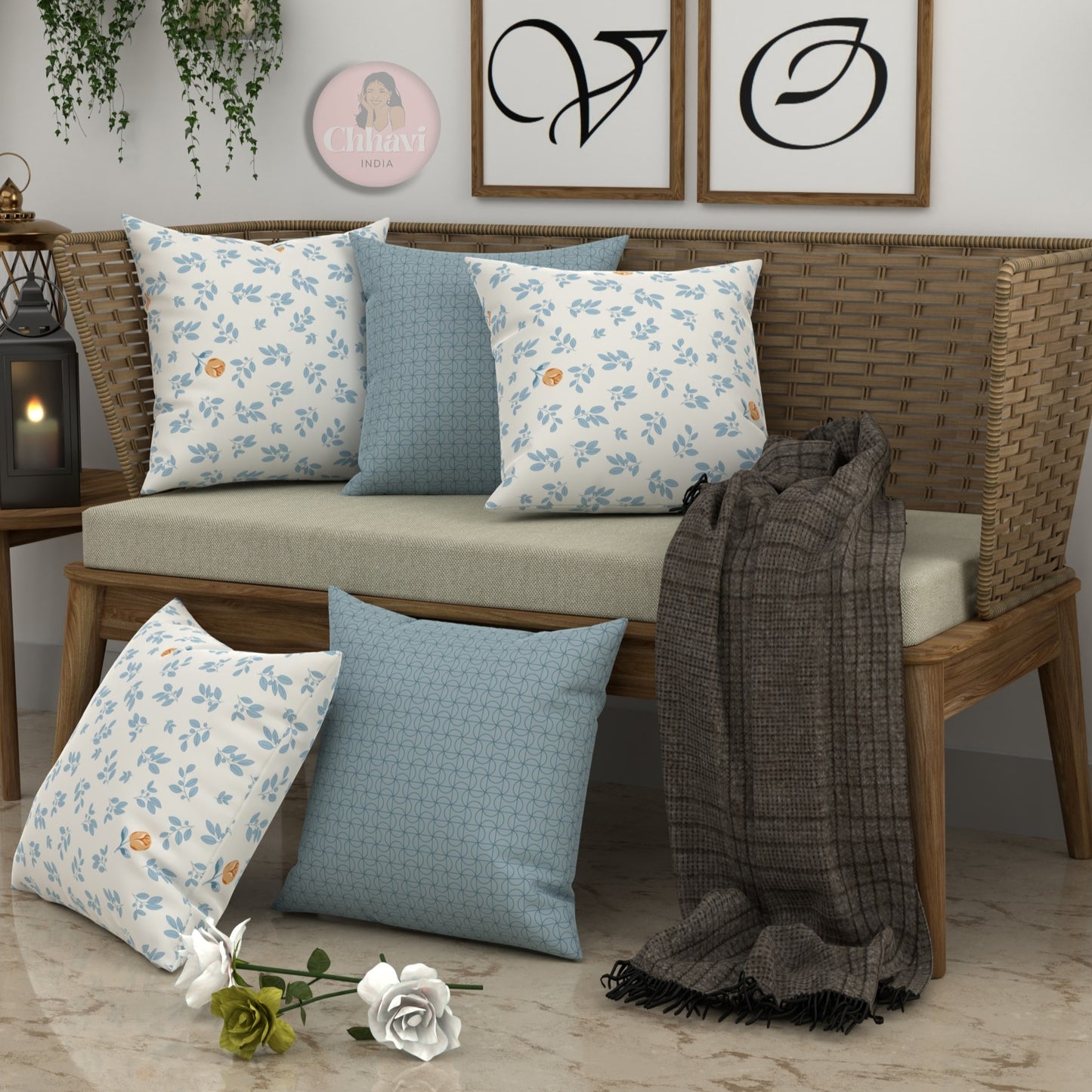 CHHAVI INDIA Microfiber Cushions Cover